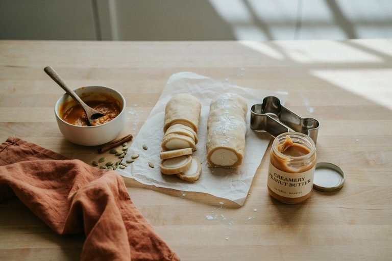 Pumpkin Peanut Butter Dog Cookies