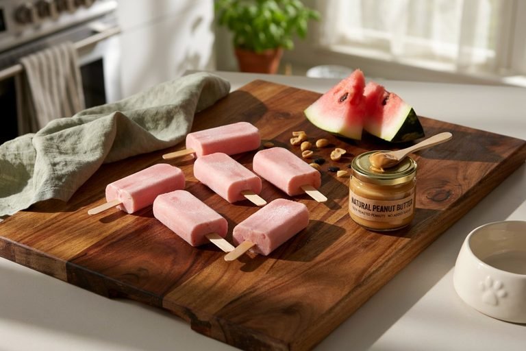 Watermelon Peanut Butter Dog Treats