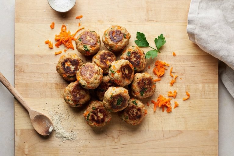 Turkey and Carrot Mini Meatballs for Dogs