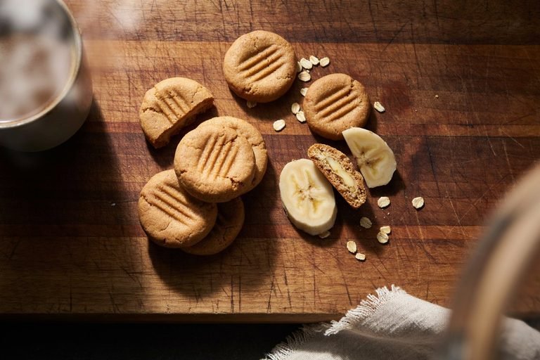 Peanut Butter and Banana Barkies Dog Cookies
