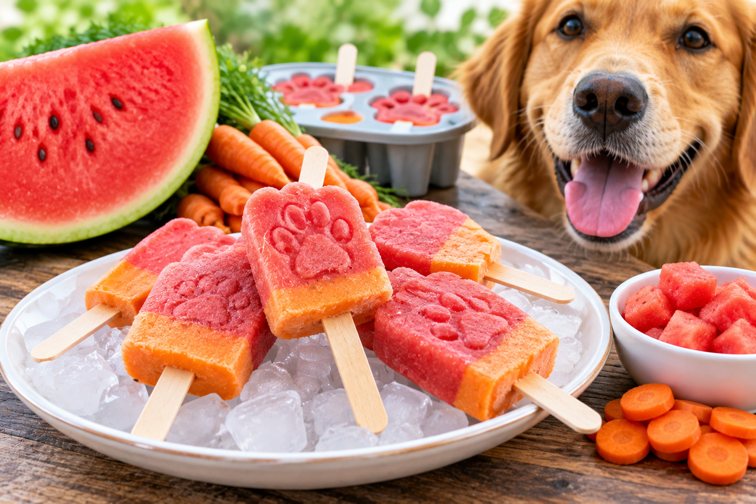 DIY Watermelon Carrot Pupsicles