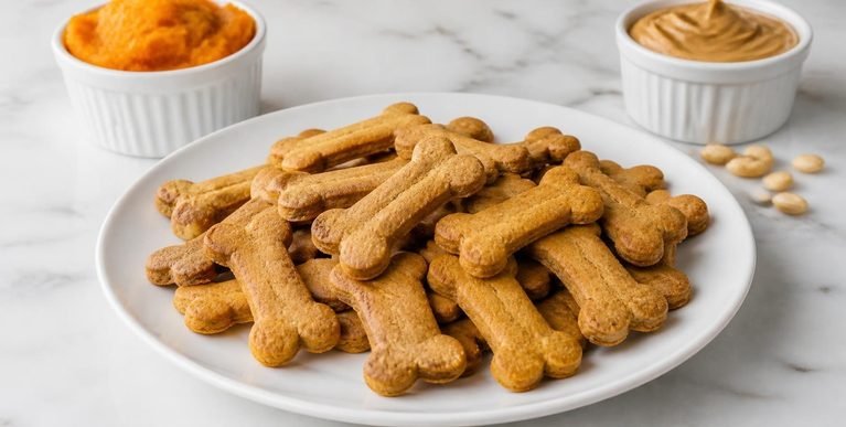Easy Pumpkin and Peanut Butter Dog Treats