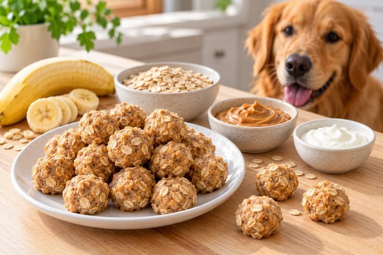 No Bake Dog Treats Ready in Minutes (Quick & Easy Banana Oat Bites)