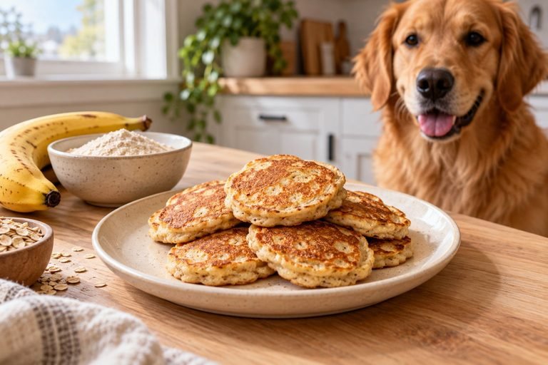Fluffy Banana Pancakes for Dogs (Easy Homemade Dog Treat Recipe)