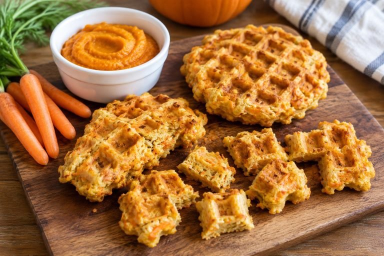 Homemade Dog Waffles with Pumpkin, Oat, and Carrot